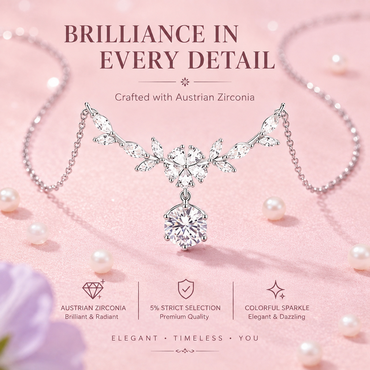 Sparkling Flower Necklace