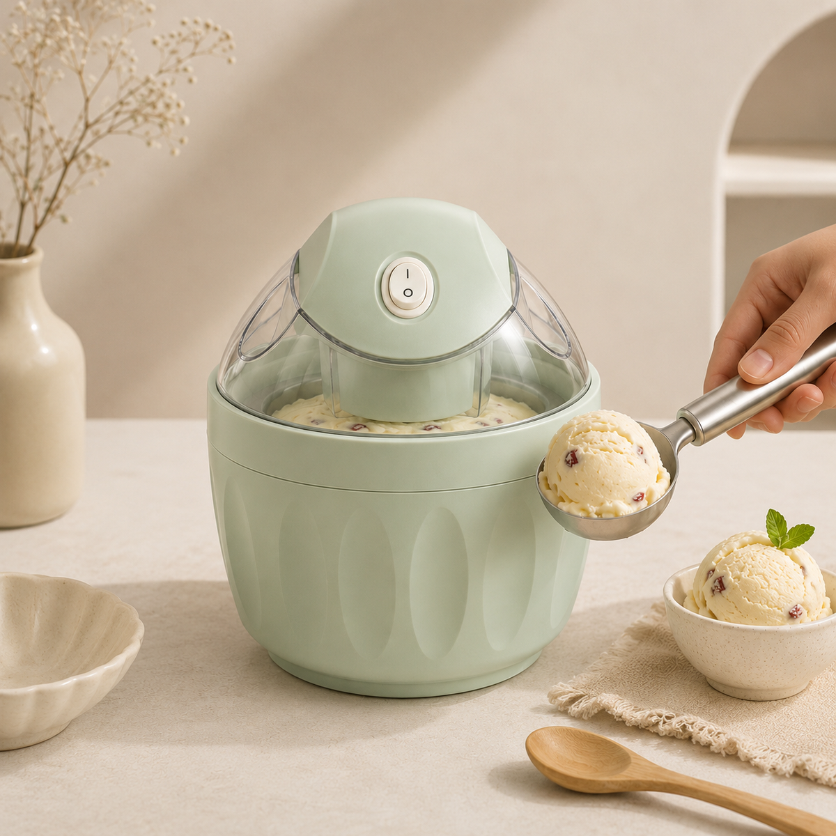Homemade sweets and ice cream maker