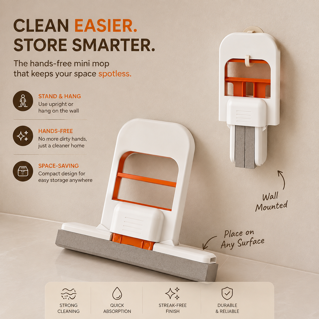 Small foldable cleaning mop