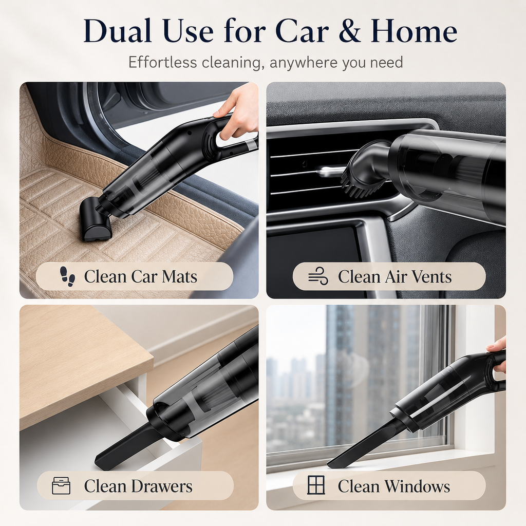 Cordless handheld vacuum with high suction power