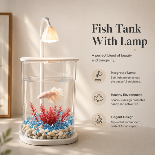 Small aquarium with decorative lighting