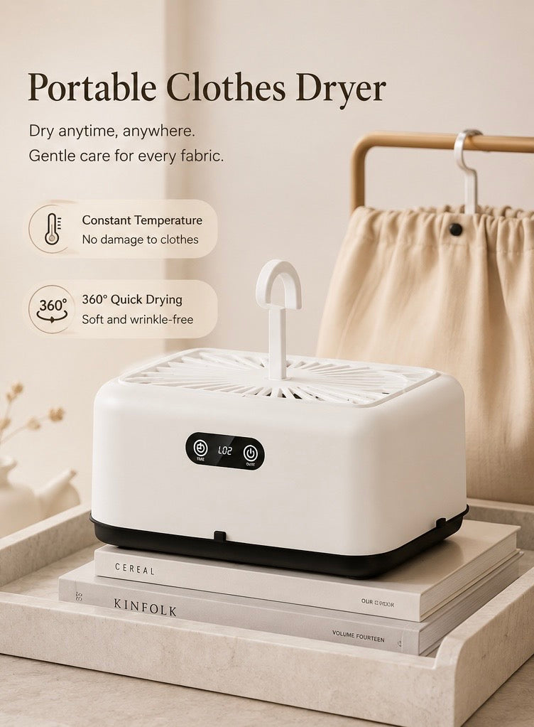 Portable and foldable clothes dryer
