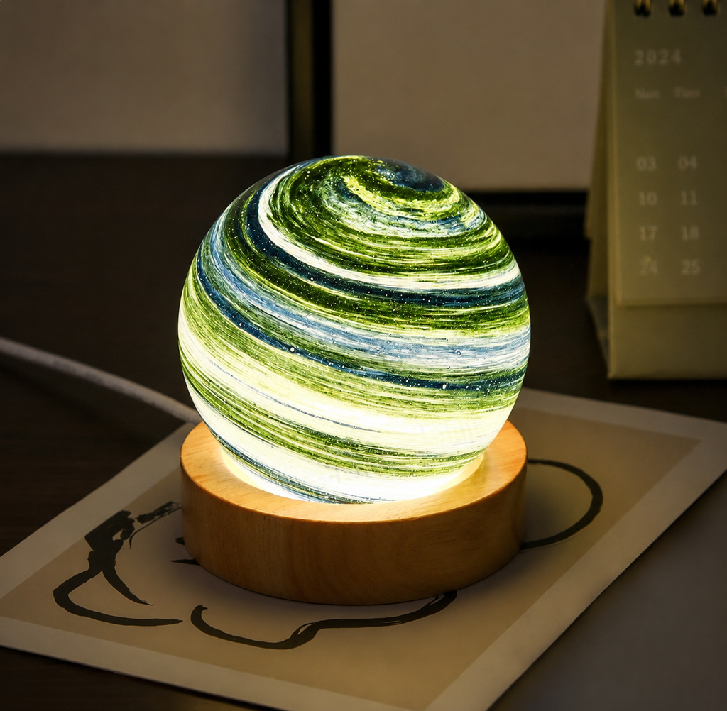 Glass Planet Lamp
