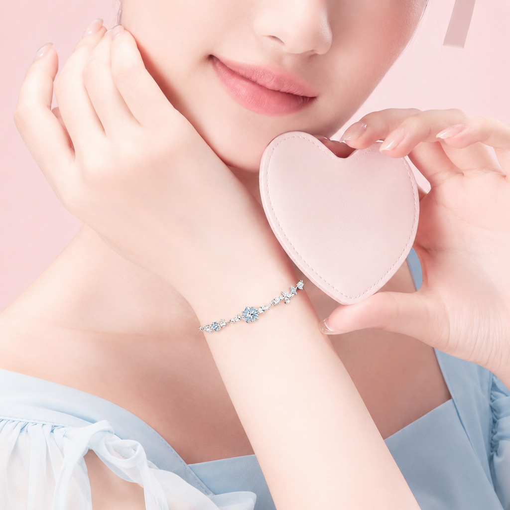 Blue Four-Leaf Clover Bracelet