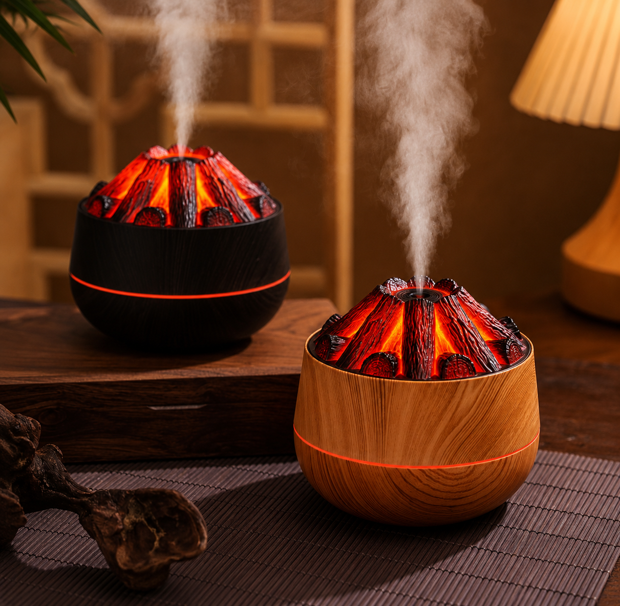Air humidifier and lamp with a censer design