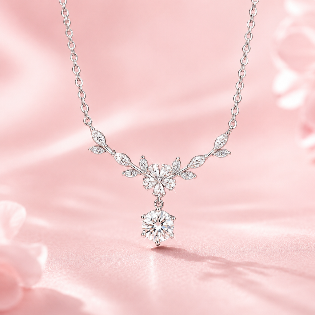 Sparkling Flower Necklace