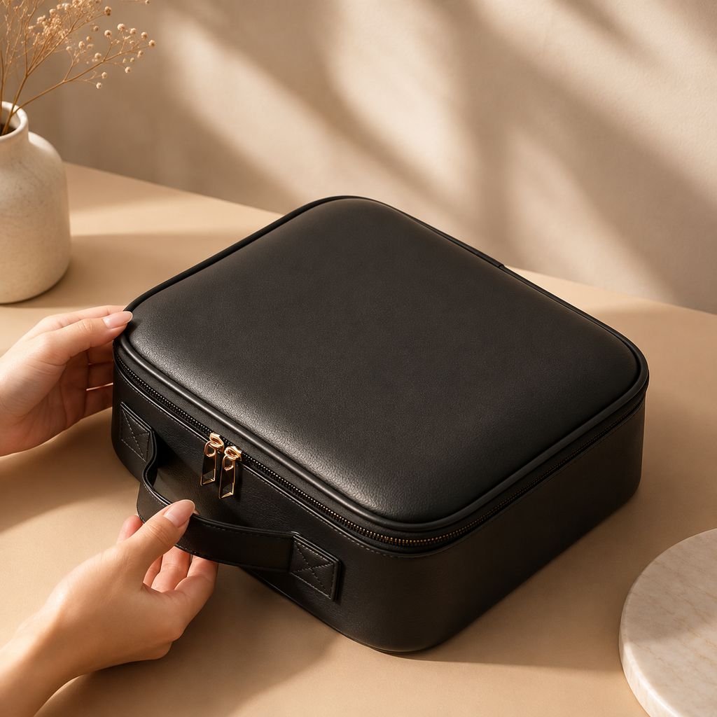 Large Makeup Bag with LED Mirror