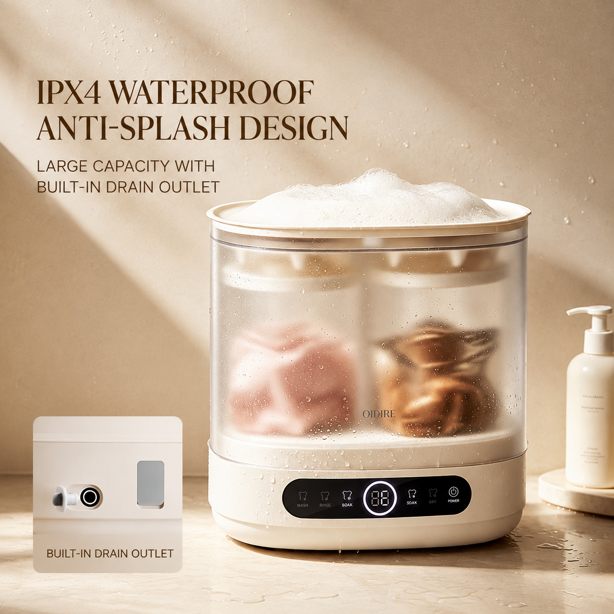 KOLLSHAY Two-Compartment Mini Underwear Washing Machine