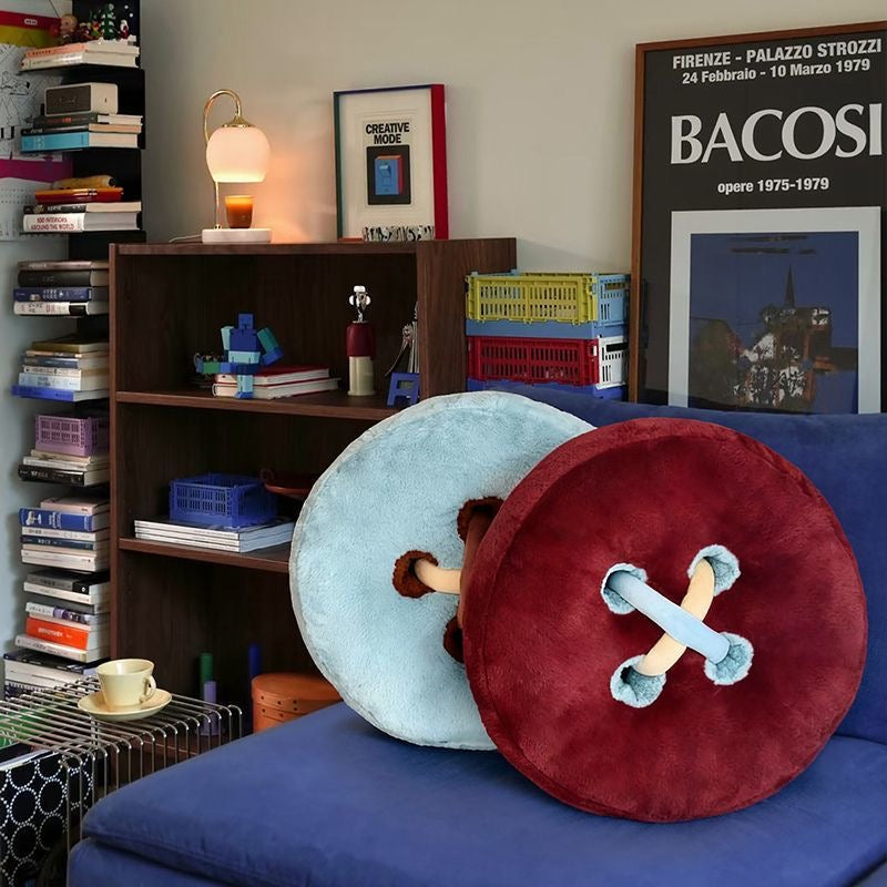 Soft Round Cushion with Button Design