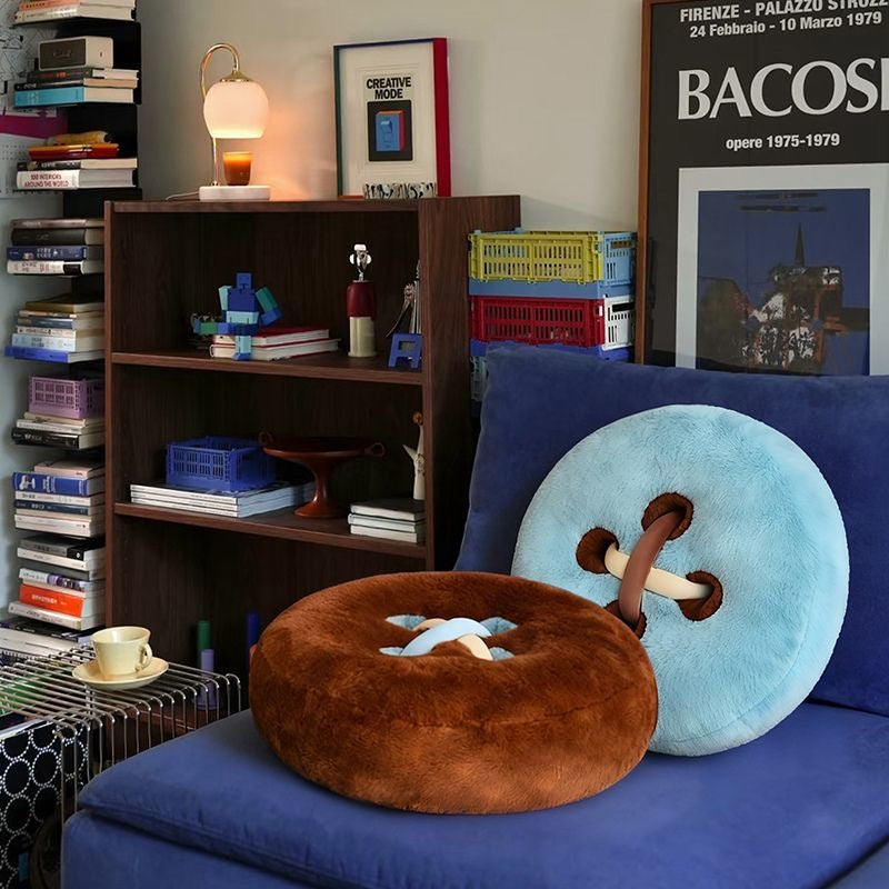 Soft Round Cushion with Button Design
