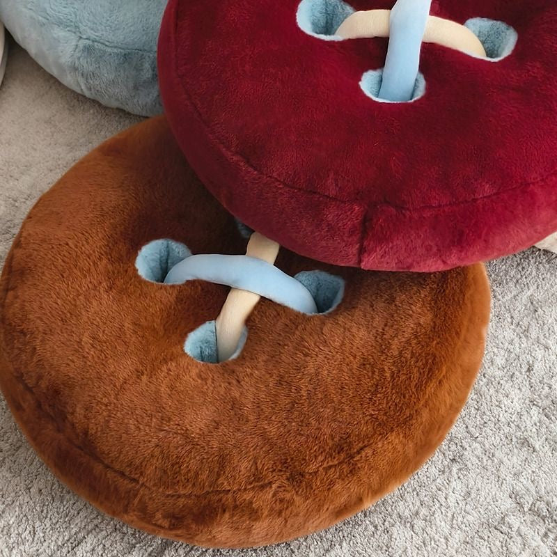 Soft Round Cushion with Button Design