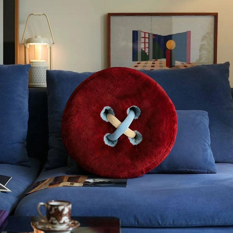 Soft Round Cushion with Button Design