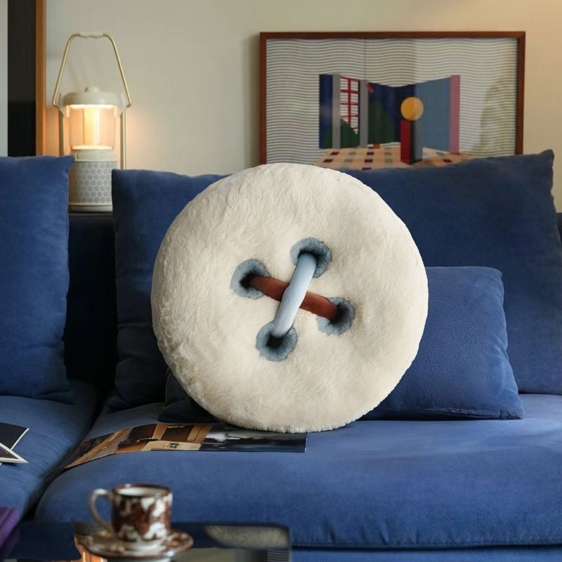 Soft Round Cushion with Button Design